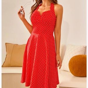 50’s Pin-up polka dot swing dress.  Size: XXL *w161